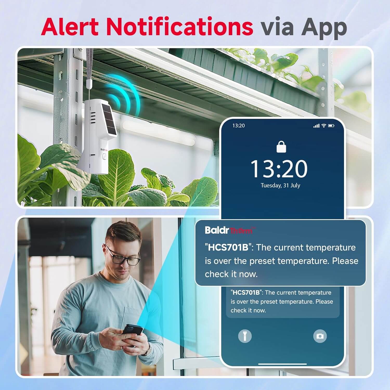 BaldrTherm Solar WiFi Hygrometer – Smart Temp & Humidity Sensor 6-Pack