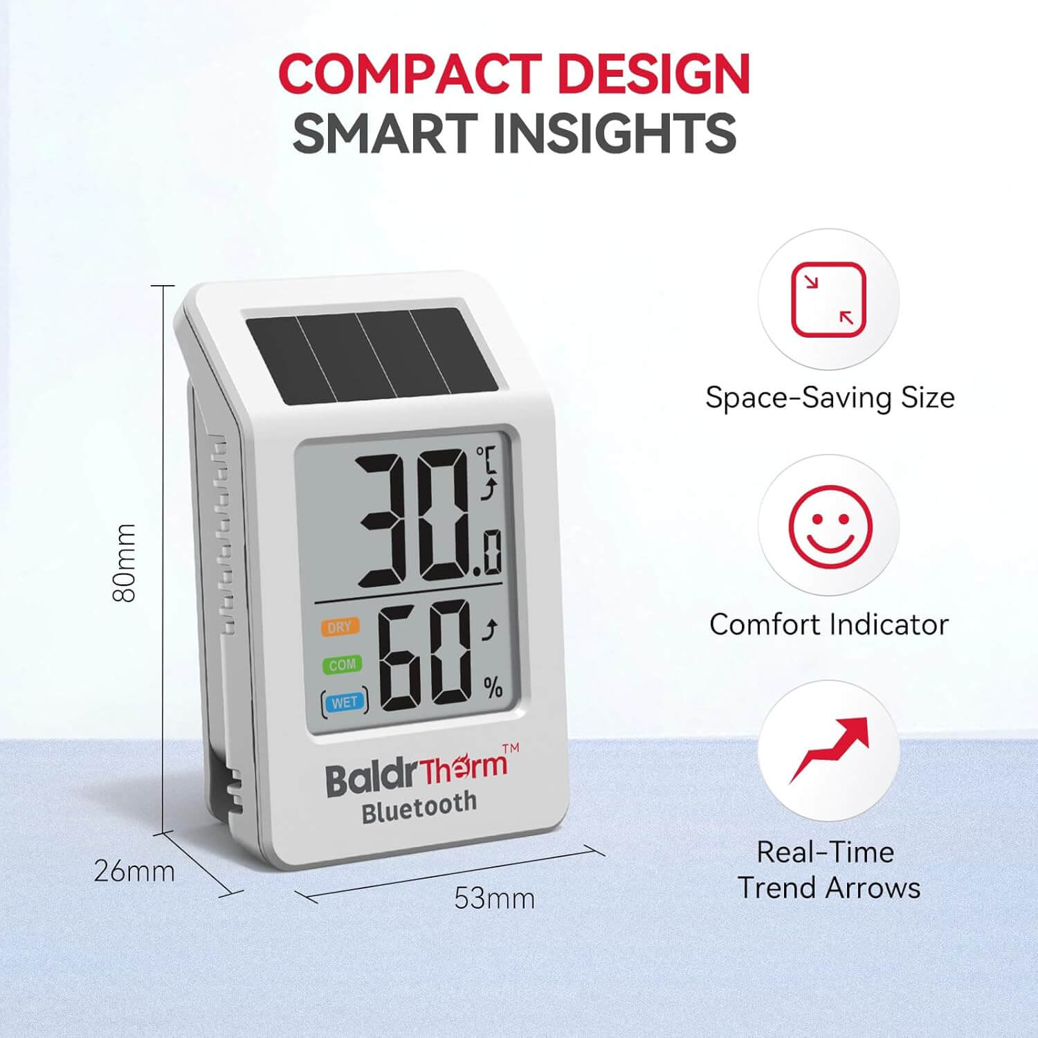 BaldrTherm Solar Bluetooth Temperature Humidity Monitor