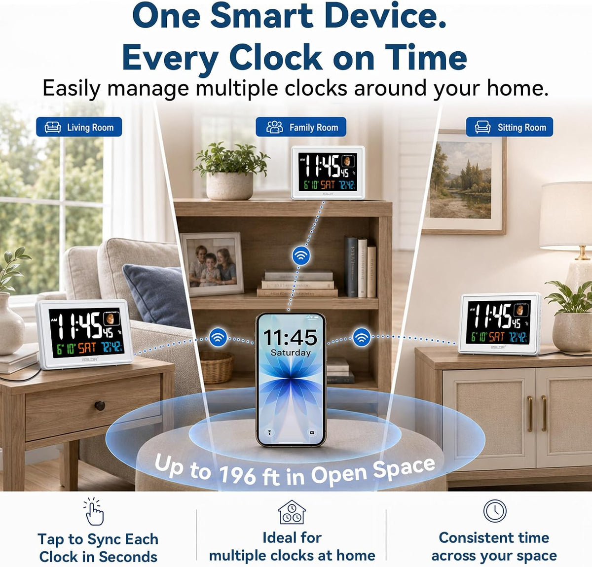 Baldr 359BT-WH Digital Clock with Bluetooth