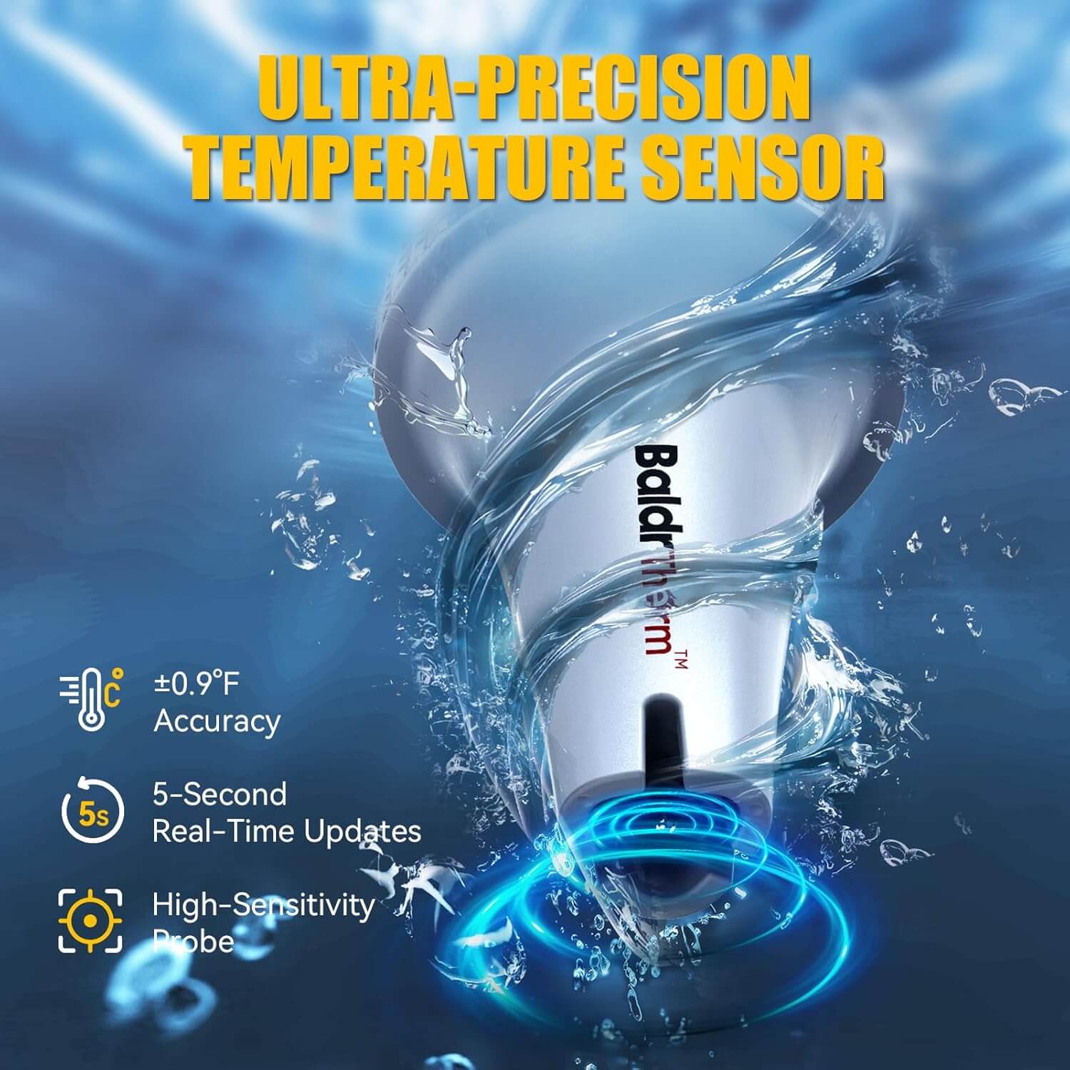 BaldrTherm 2-Pack Wireless Pool Thermometers with App Monitoring