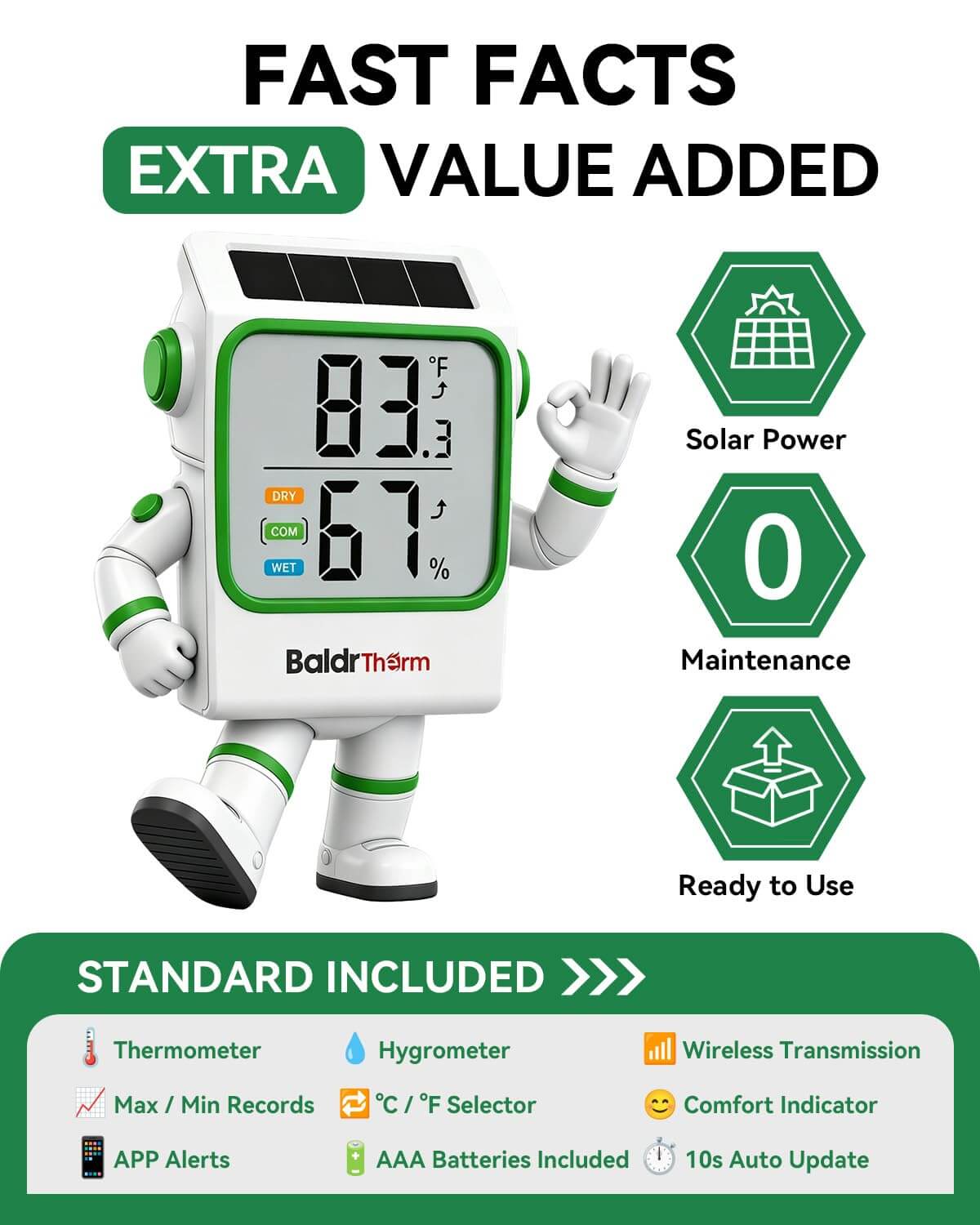 Bluetooth Thermometer Hygrometer, Temperature and Humidity Monitor