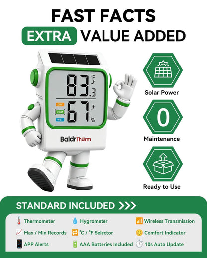 Bluetooth Thermometer Hygrometer, Temperature and Humidity Monitor