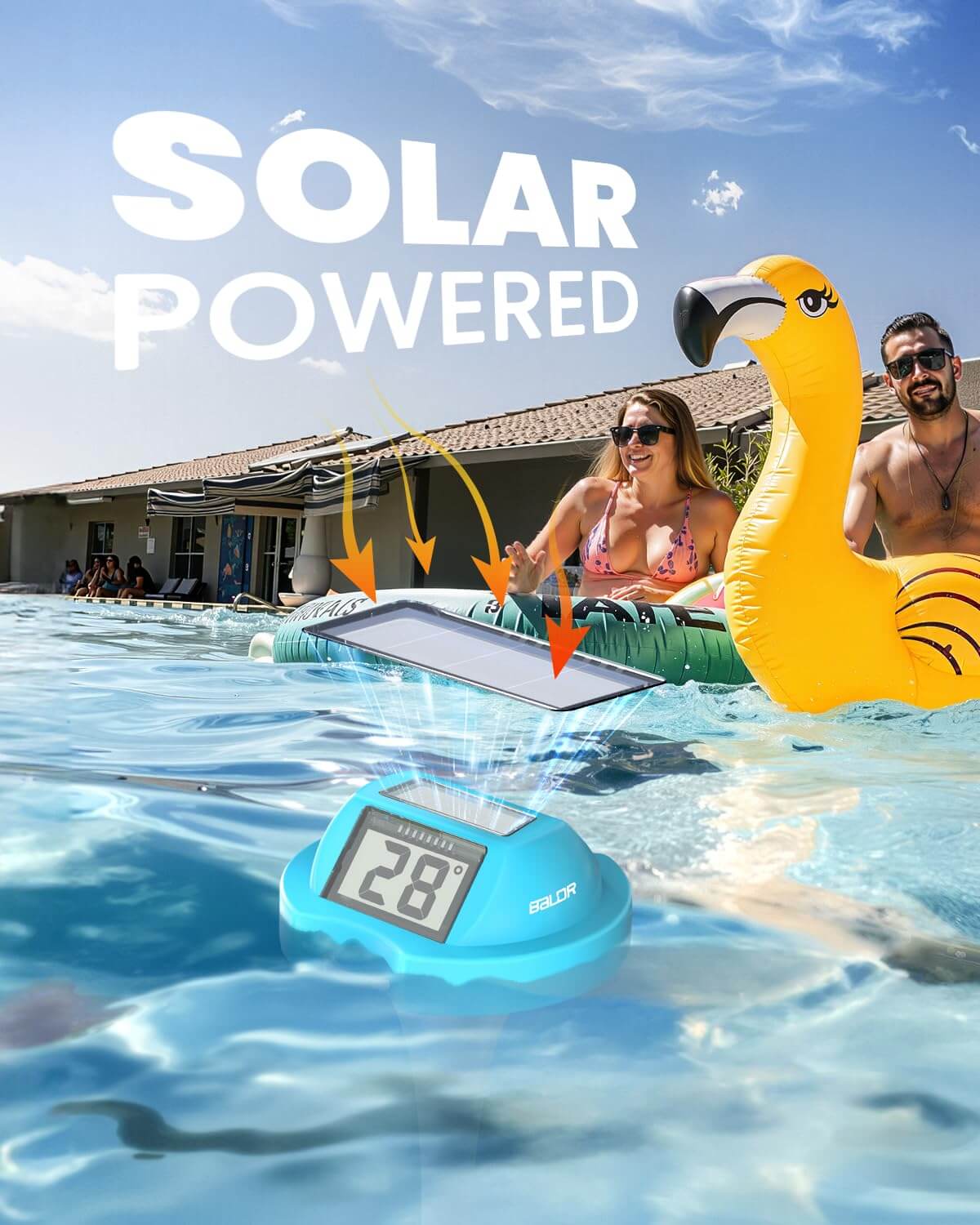 BALDR Floating Pool Thermometer – Easy Read Design (Blue)
