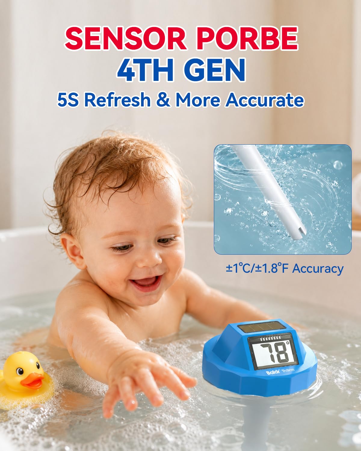 Baldr B0705T Solar Floating Pool Thermometer