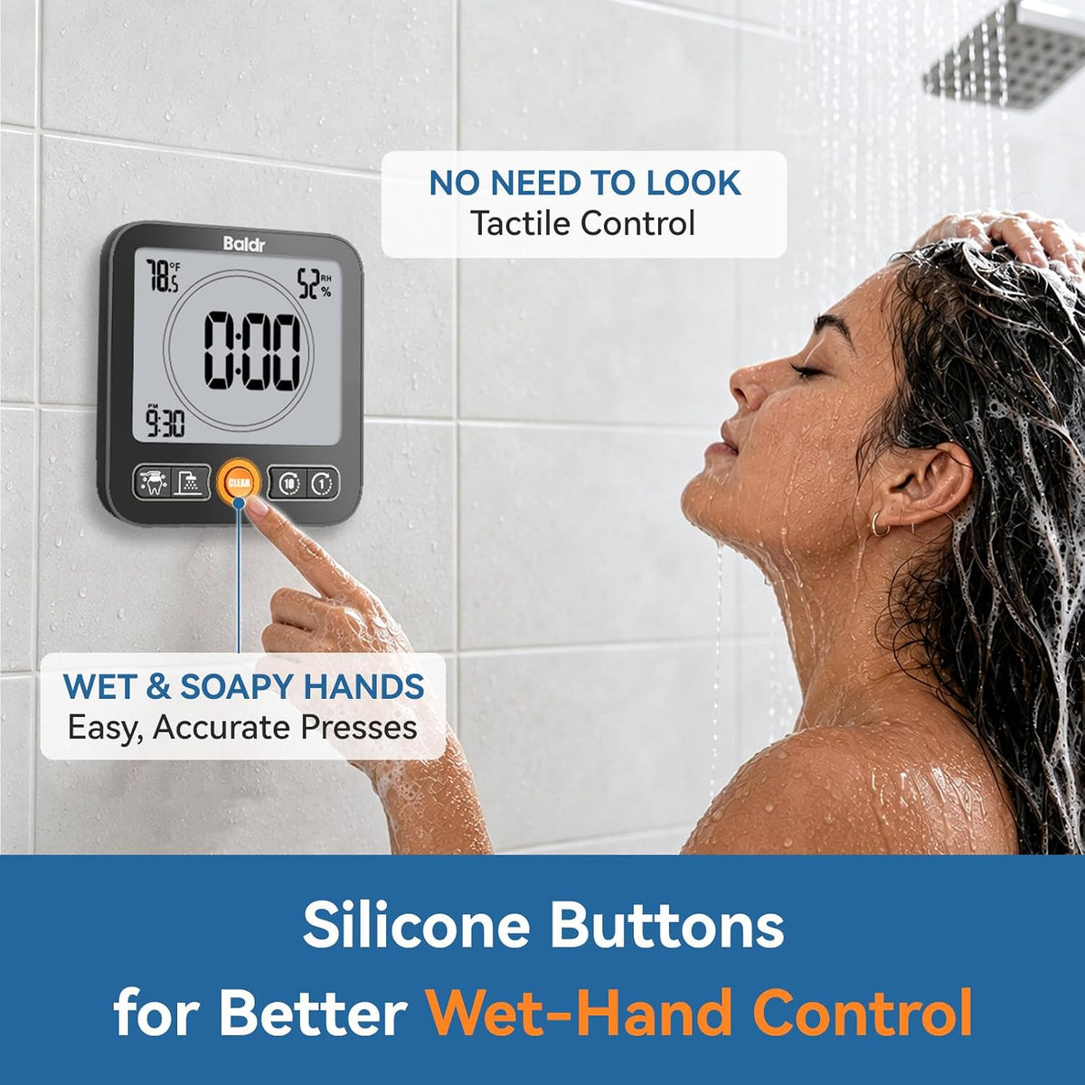 BALDR B0657STH-BL Shower Clock & Timer