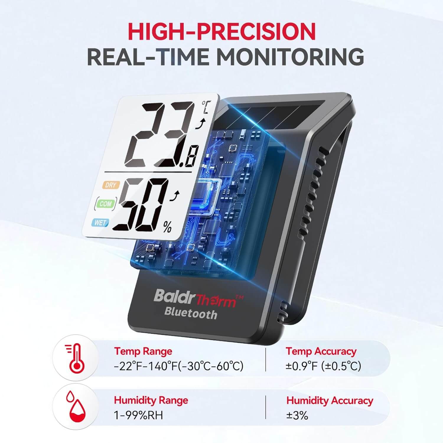 BaldrTherm Solar Bluetooth Temperature Humidity Monitor 