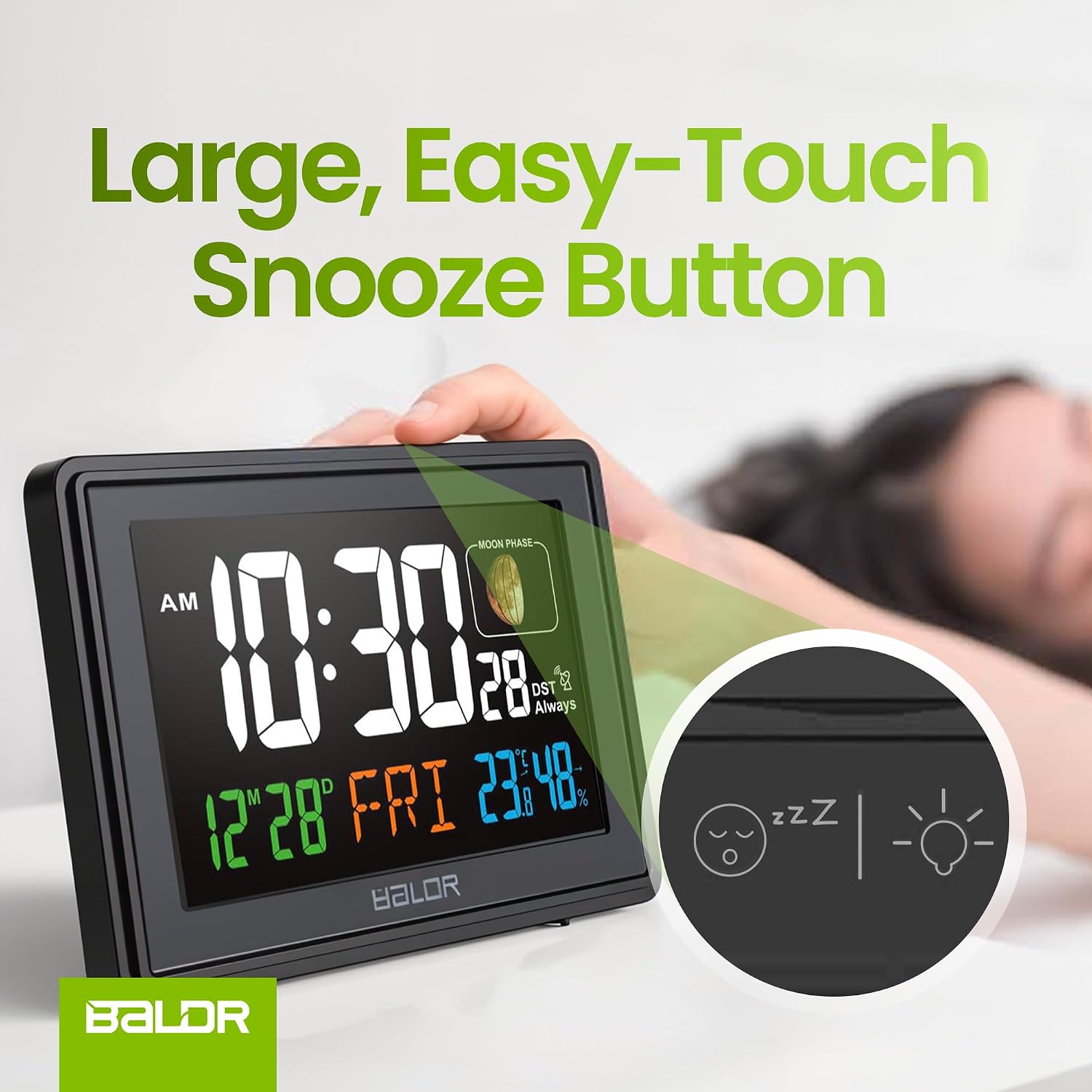 CL3592WH1 Digital Alarm Atomic Clock