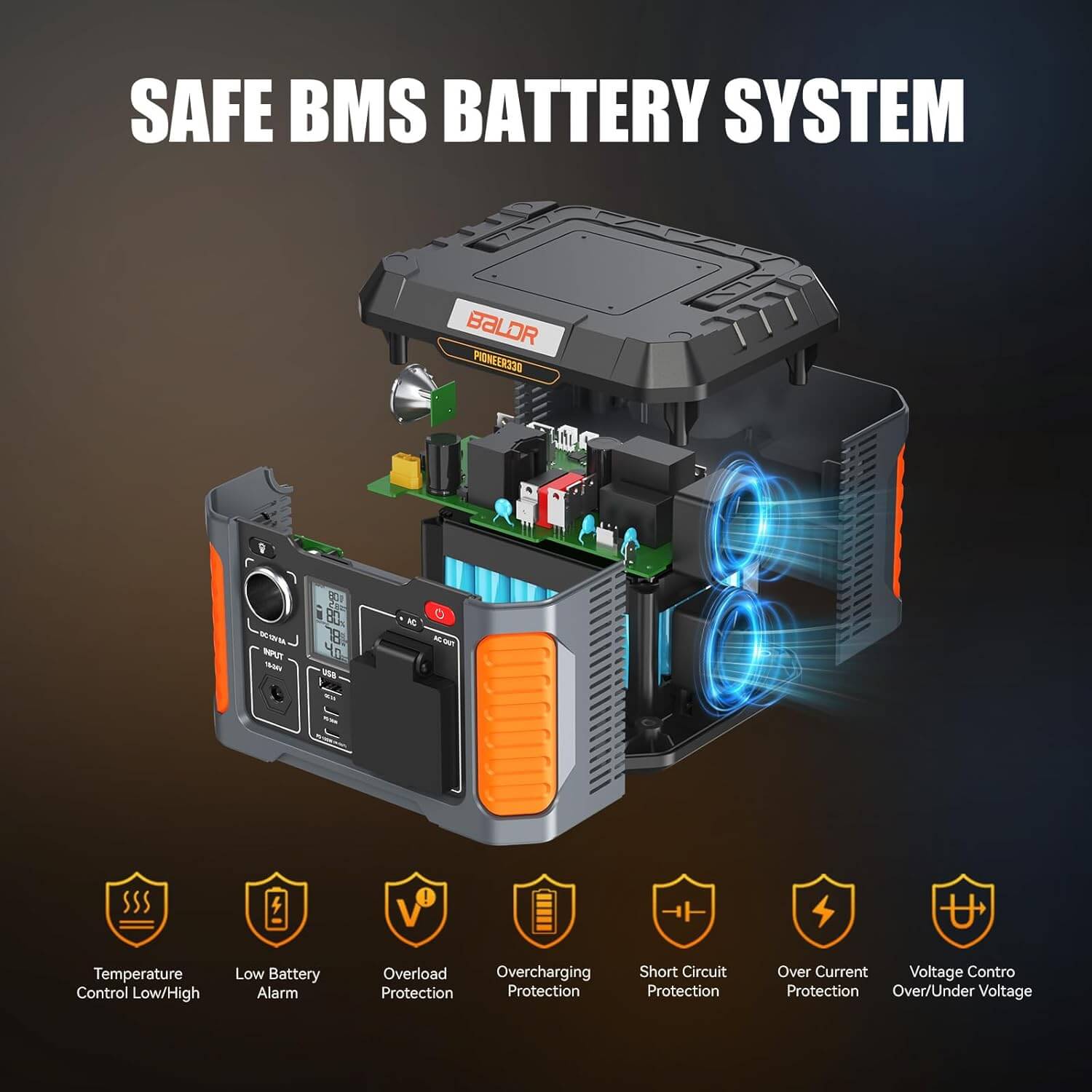 BaldrTherm 330W Solar Generator - 288Wh, Pure Sine Wave, CPAP Ready