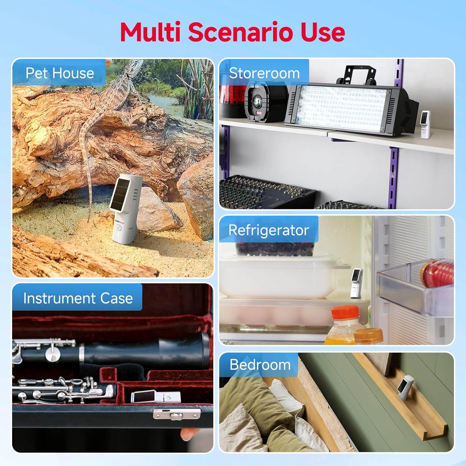 BaldrTherm Solar WiFi Hygrometer – Smart Temp & Humidity Sensor 6-Pack