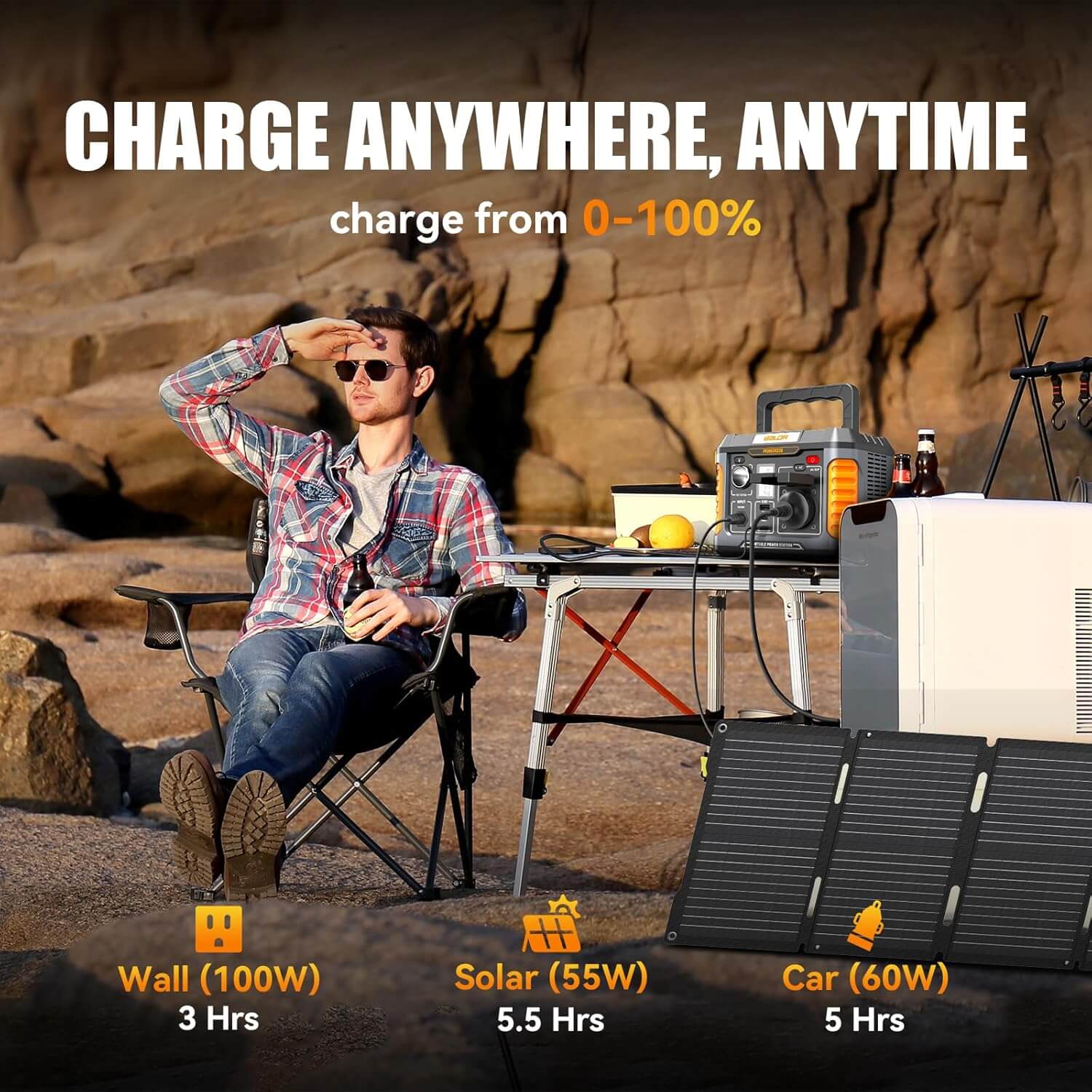 BaldrTherm 330W Solar Generator - 288Wh, Pure Sine Wave, CPAP Ready