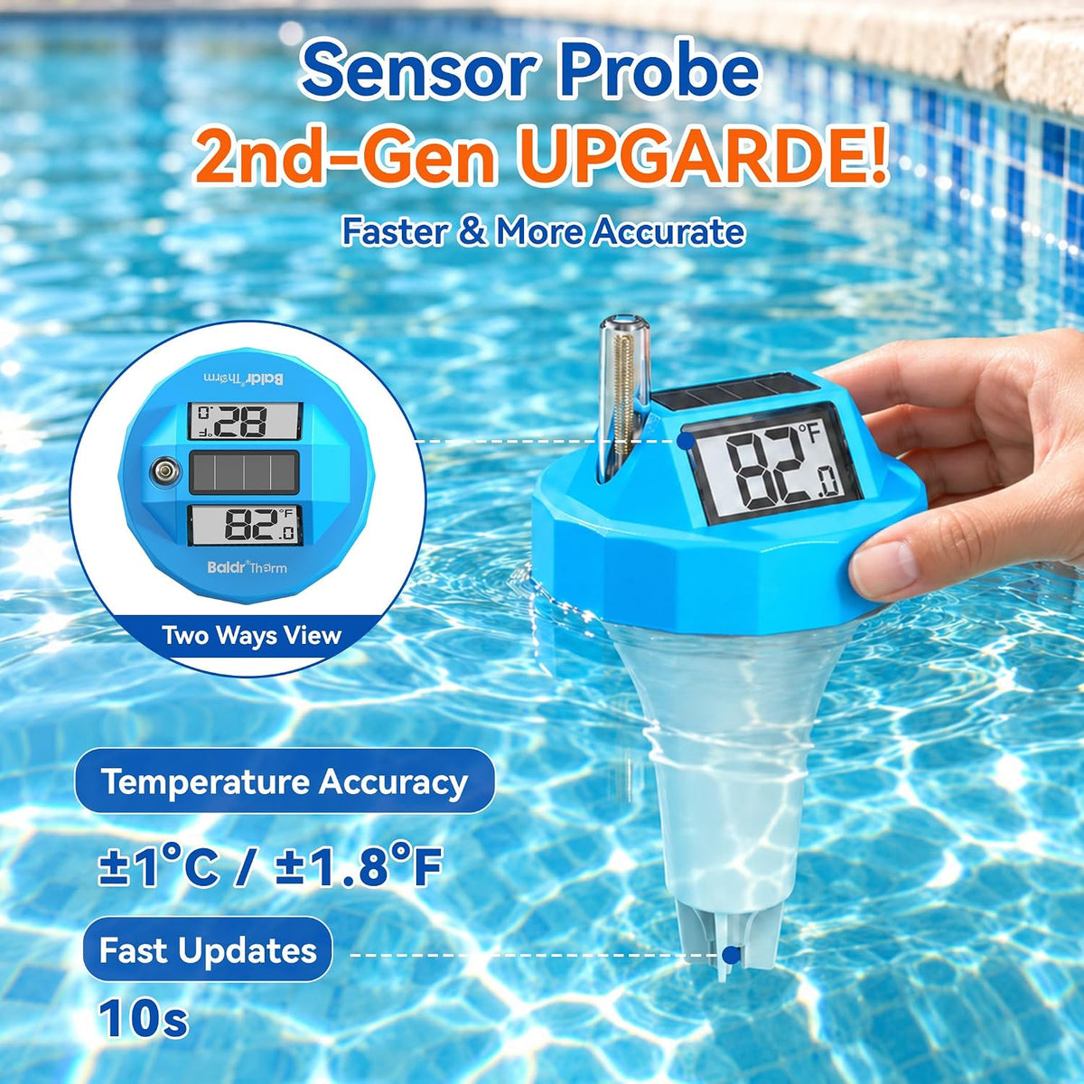 BaldrTherm HCS706ARF+707RF+HWG023 WiFi Pool Thermometer