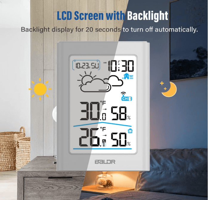 BaldrTherm Weather Station B341W – Wireless Temp & Humidity Monitor