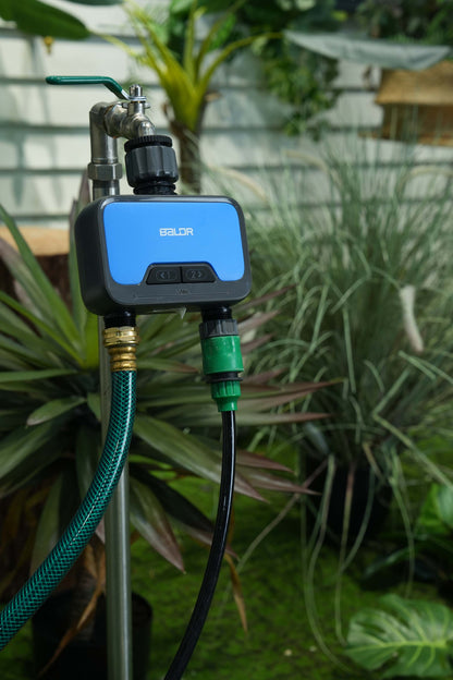 BALDR Bluetooth Water Timer for Garden Hose, Smart Hose Timer 2 Outlet(Not Hub), Wireless Sprinkler Watering Timer with Rain Delay, Automatic Irrigation System for Lawns and Yard