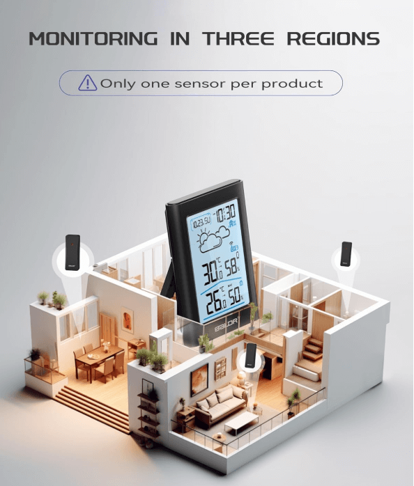 BaldrTherm Wireless Weather Station – Indoor & Outdoor Temp/Humidity