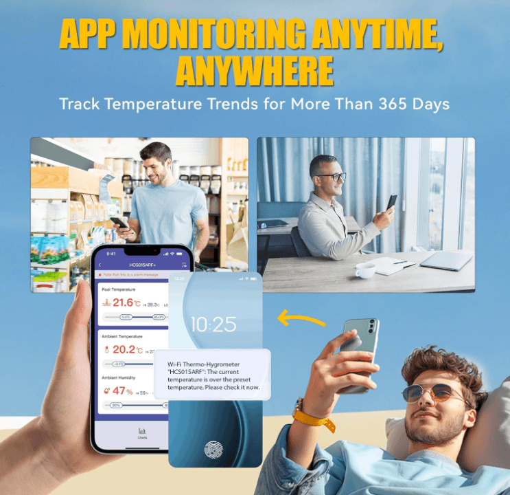 BaldrTherm Wireless Pool Thermometer with 360° LCD & App Control