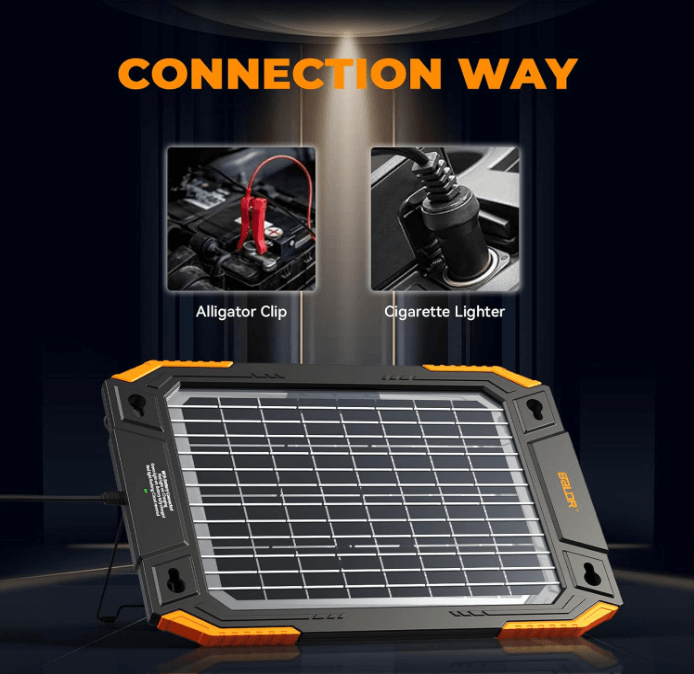BaldrTherm Solar Car Battery Charger for 12V Vehicles