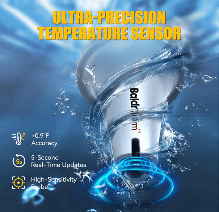 BaldrTherm Pool Thermometer Digital Floating Easy Read