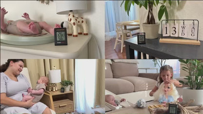 BaldrTherm Humidity Meter Hygrometer, Solar-Powered Room Thermometer 2.2',1Pack, Black