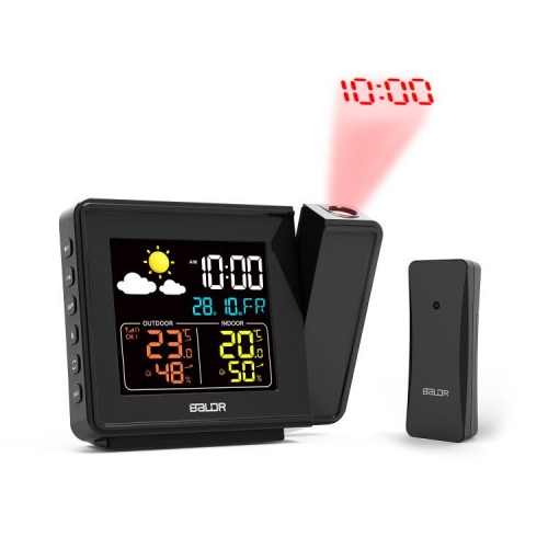 RADIO-CONTROLLED WEATHER  STATION CLOCK WITH PROJECTION FUNCTION